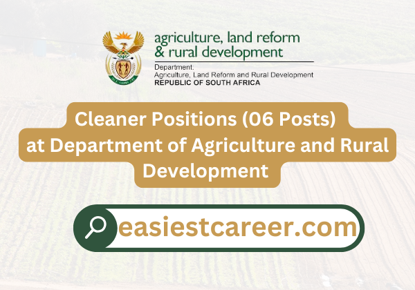 Cleaner Positions (06 Posts) at Department of Agriculture and Rural Development