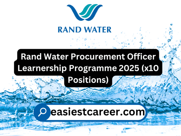 Apply Now: Rand Water Procurement Officer Learnership Programme 2025 (x10 Positions)